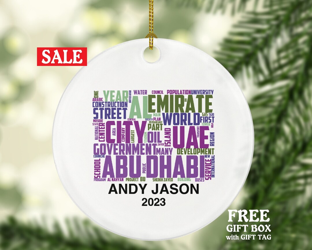 Abu Dhabi Christmas Ornament Personalized Family Engagement Etsy