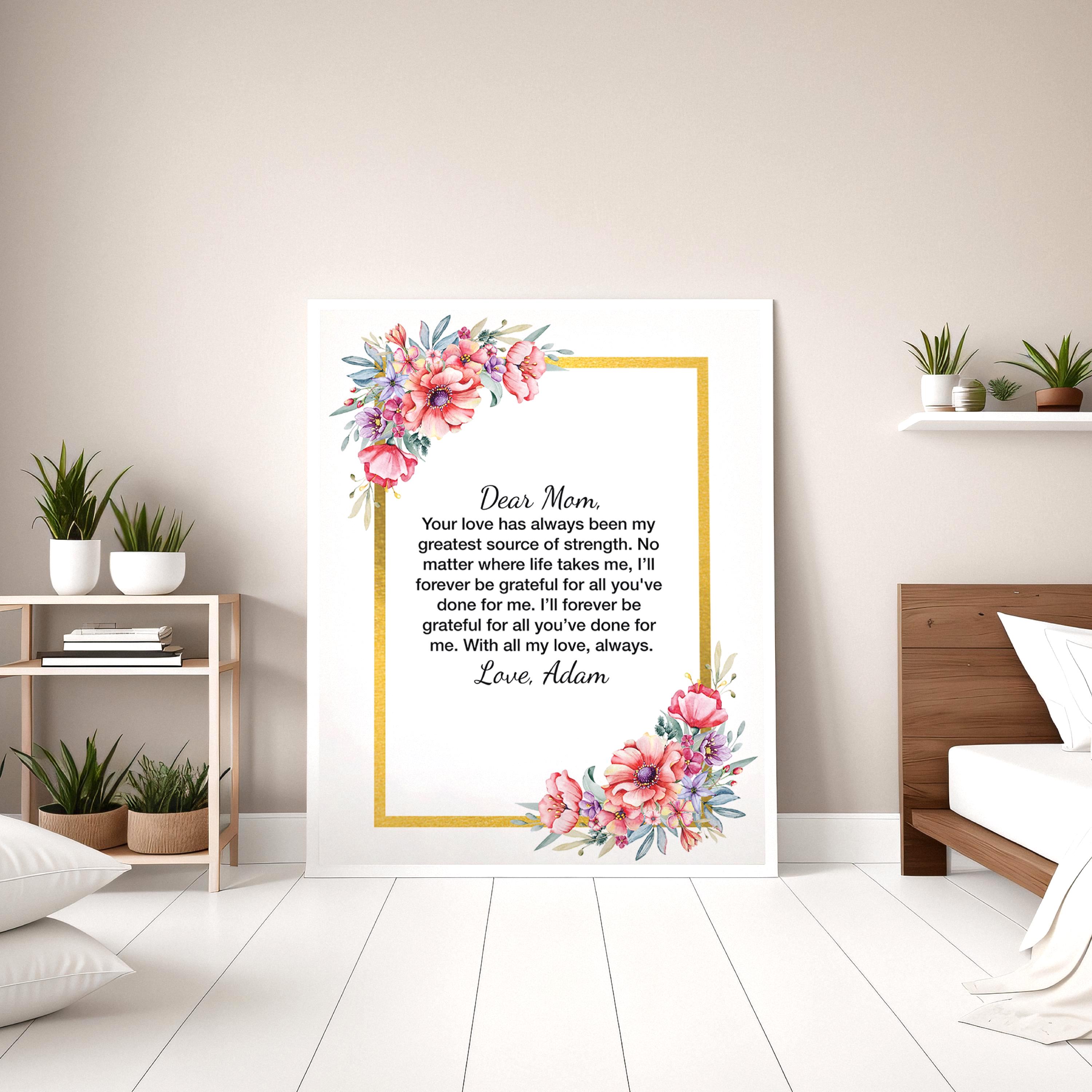 Personalized Quote for Mom Metal Print – Sentimental Wall Art Gift for ...