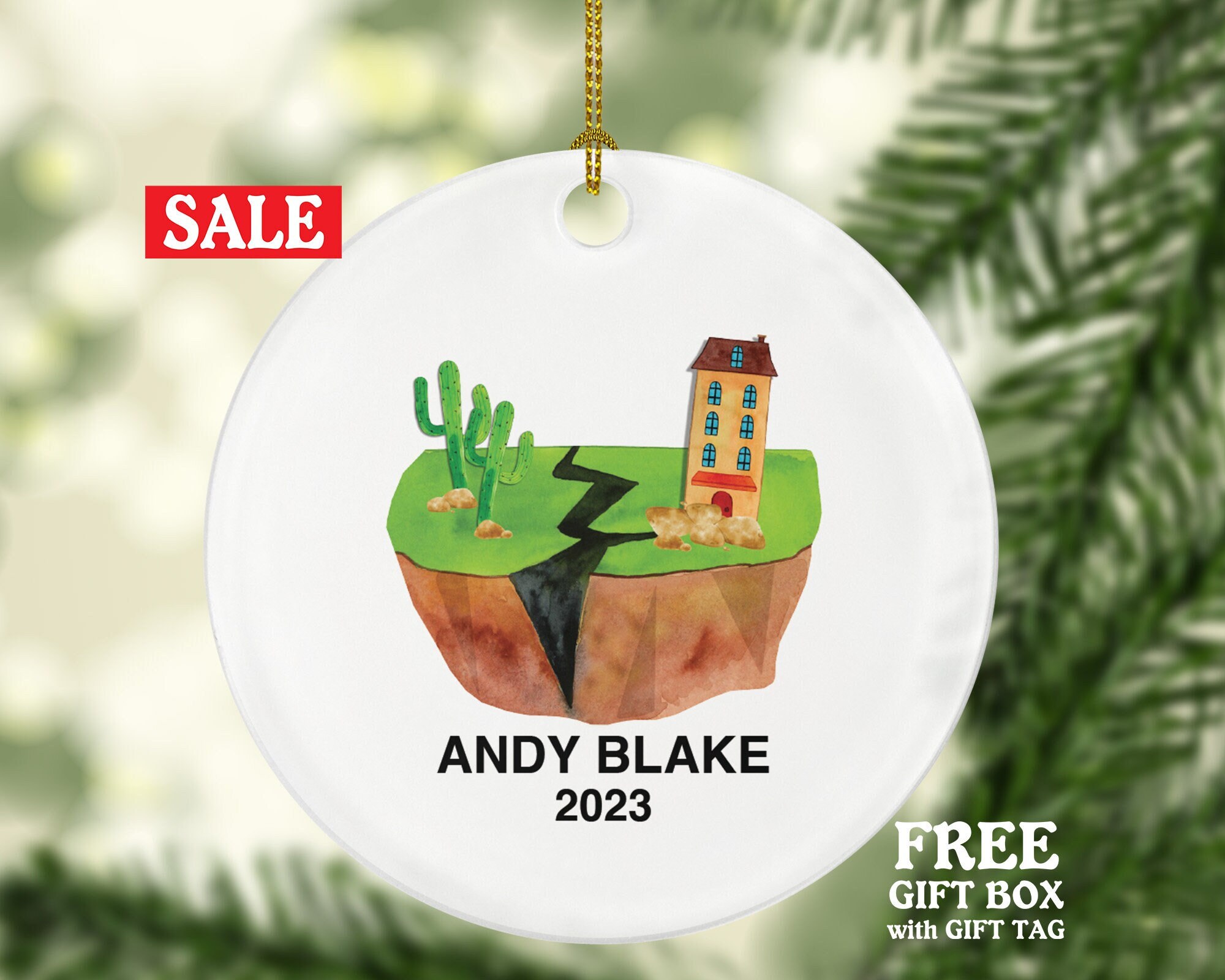 Earthquake Christmas Ornament Personalized A Tremor of the Surface of