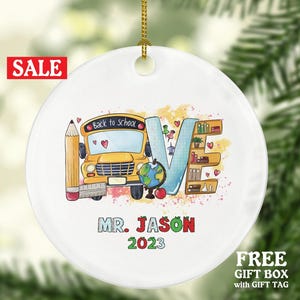 School Bus Driver Christmas Ornament Personalized, Love Custom Student Bus Christmas Tree Name Keepsake Holiday Gift