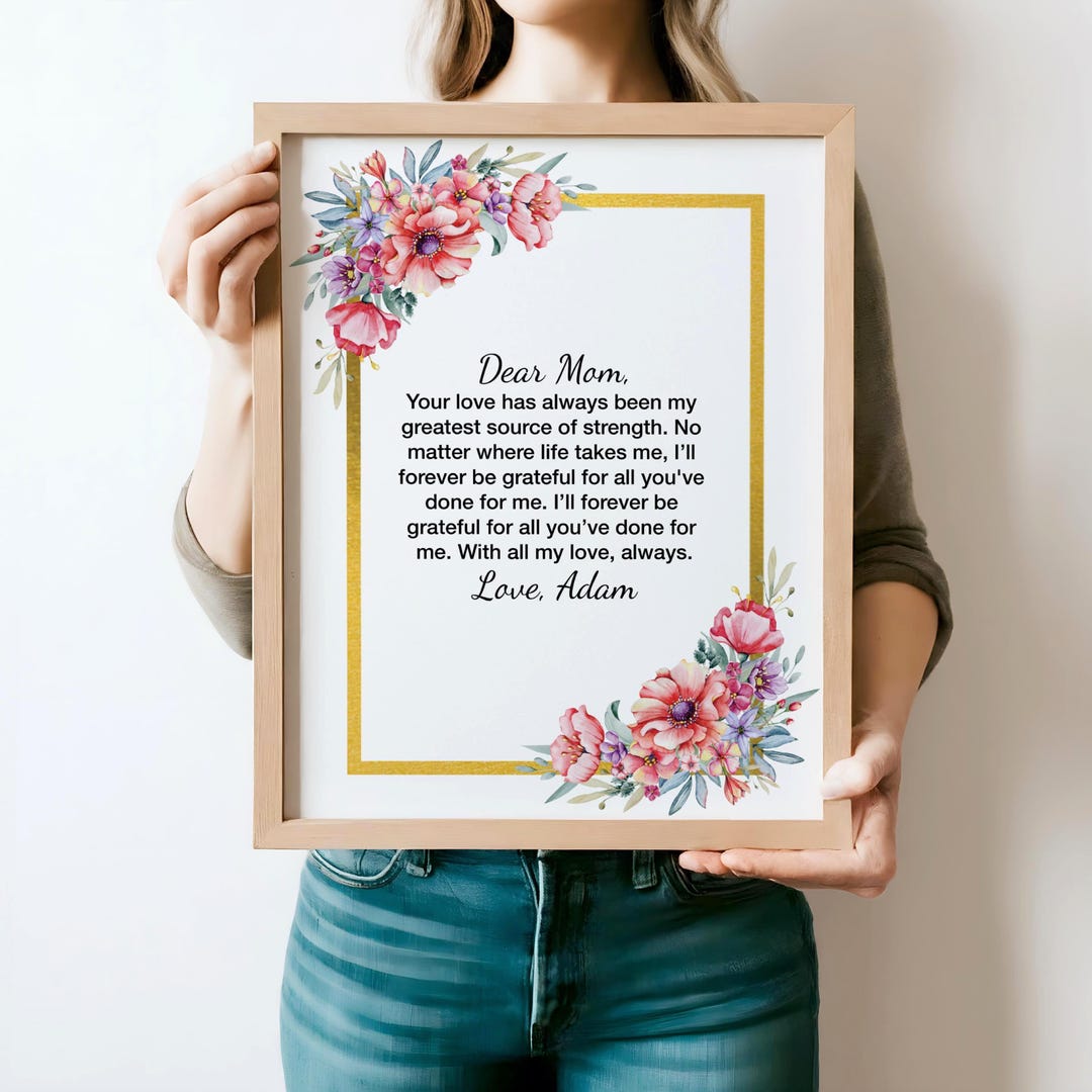 Personalized Quote for Mom Metal Print – Sentimental Wall Art Gift for ...