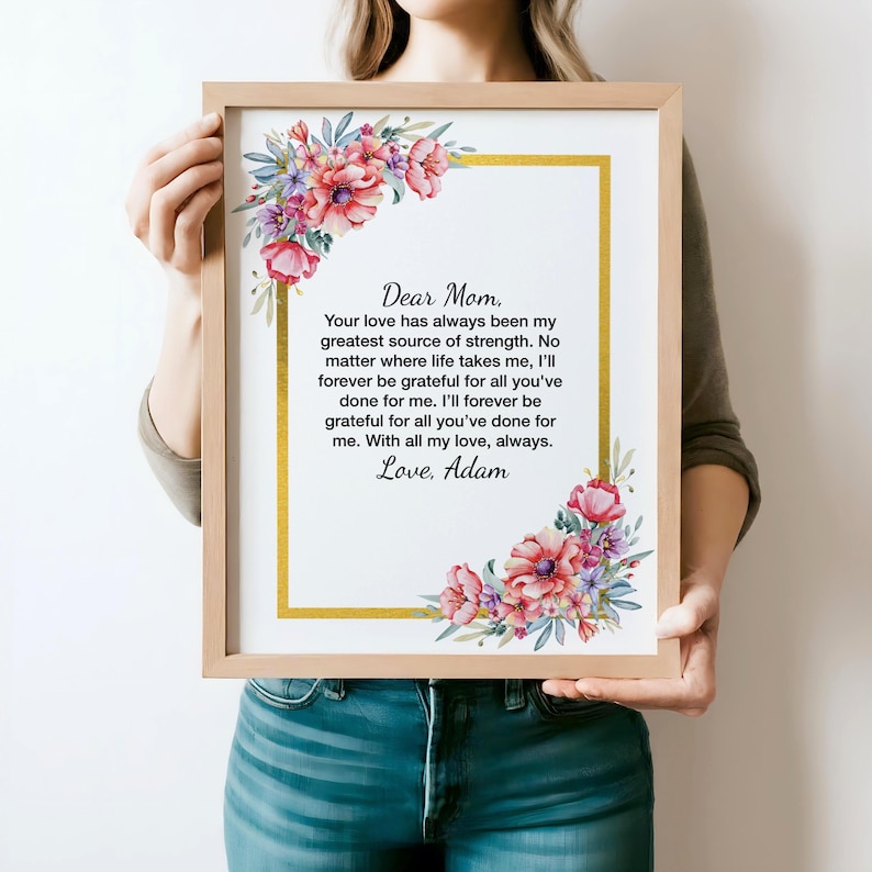 Personalized Quote for Mom Metal Print – Sentimental Wall Art Gift for ...