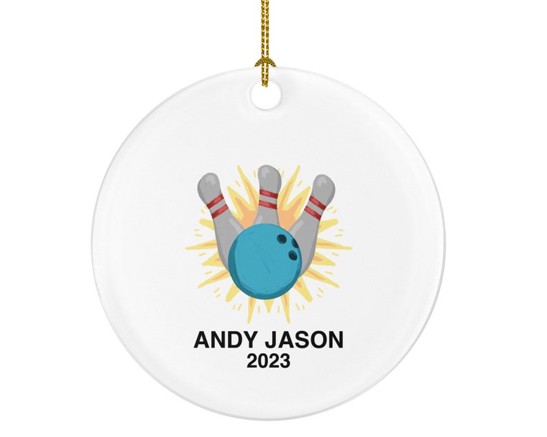Bowling Christmas Ornament Personalized Bowling Ball and Pin Strike