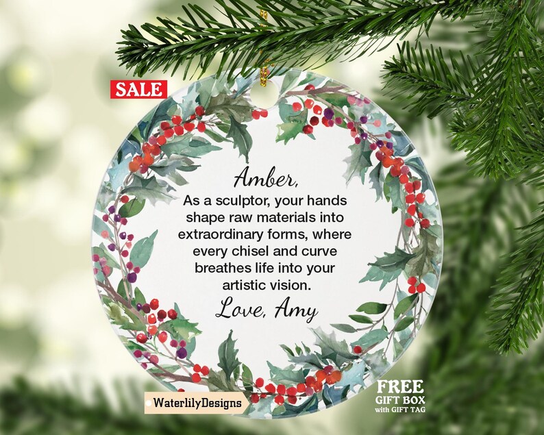 Personalized Sculptor Quote Ornament Custom Gift for Artisans, Clay