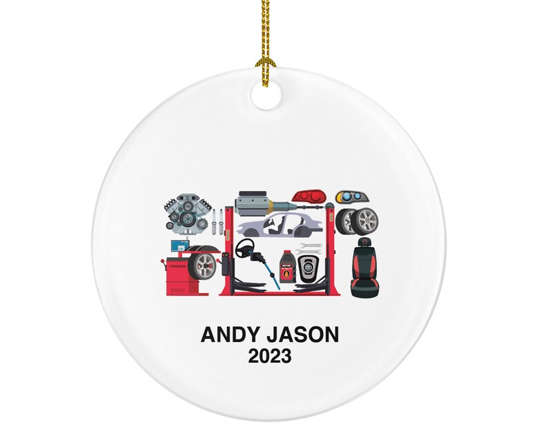 Car Mechanic Christmas Ornament for Repair Man Personalized Mechanical