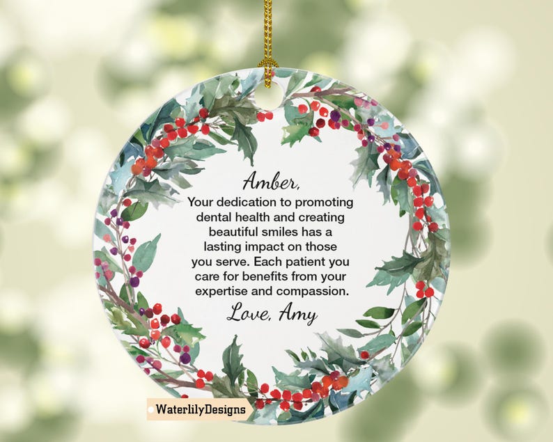 Dentist Quote Christmas Ornament Personalized Dental Practitioner