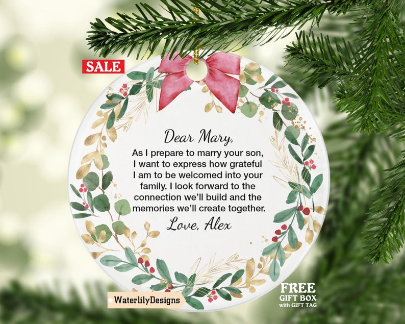 Personalized Mother of the Groom Quote Ornament Custom Gift for Mom