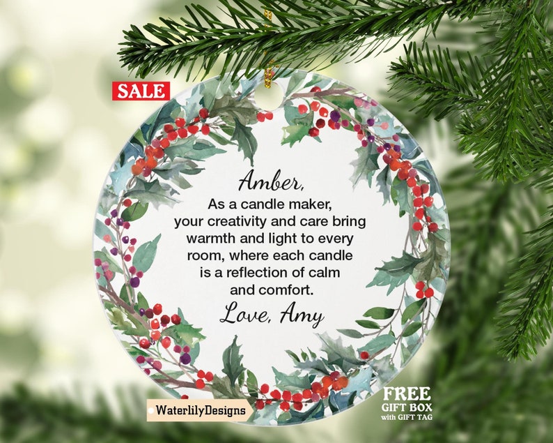 Personalized Candle Maker Quote Ornament Custom Gift for Artisans