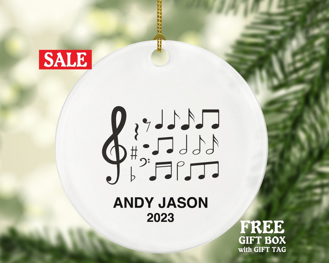 Musical Notes Christmas Ornament Personalized Music Clef Etsy