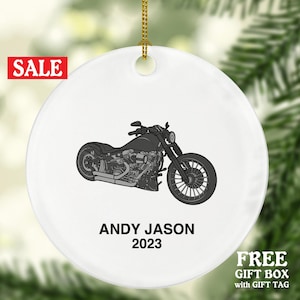 Motorcycle Ride Christmas Ornament Personalized - Custom Gift for Bikers Racer Racing Personalized