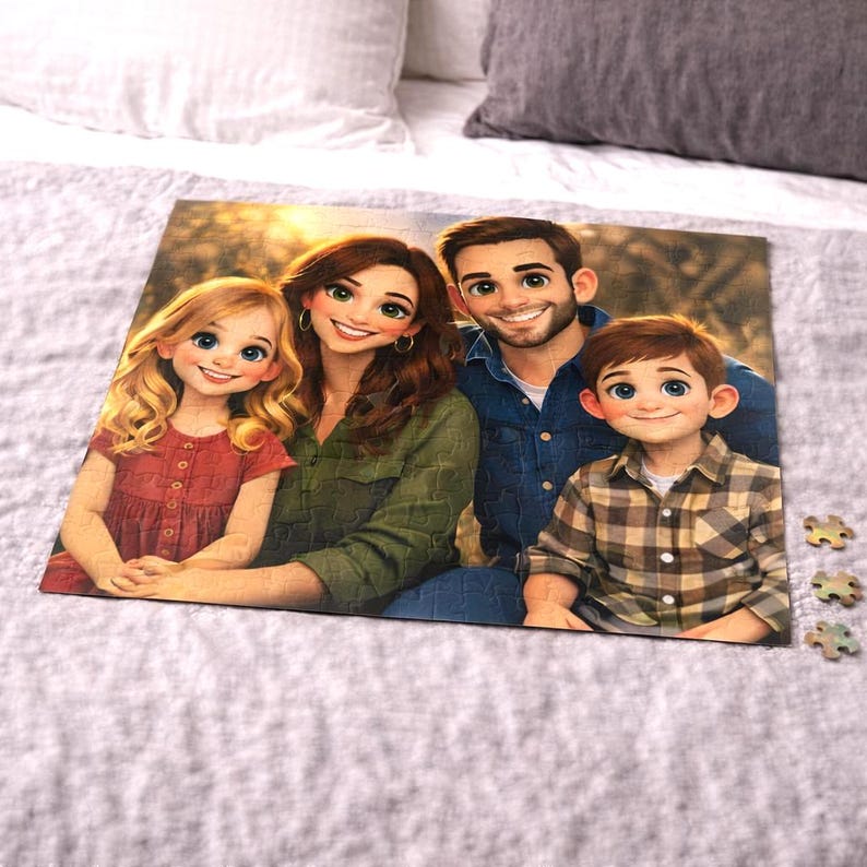 Personalized Cartoon Photo Puzzle – Custom Jigsaw 120 Pieces Puzzle from Your Picture – Gift for Couples, Families & Friends image 7