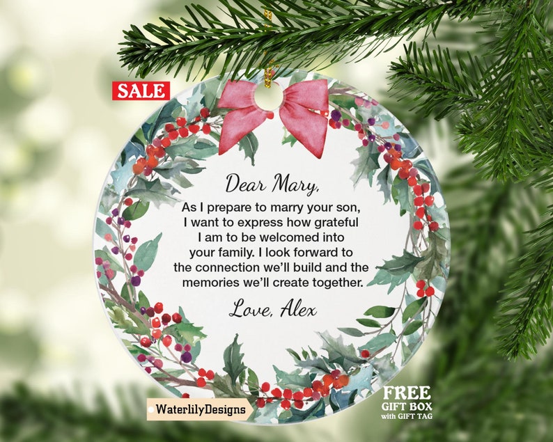 Personalized Mother of the Groom Quote Ornament Custom Gift for Mom