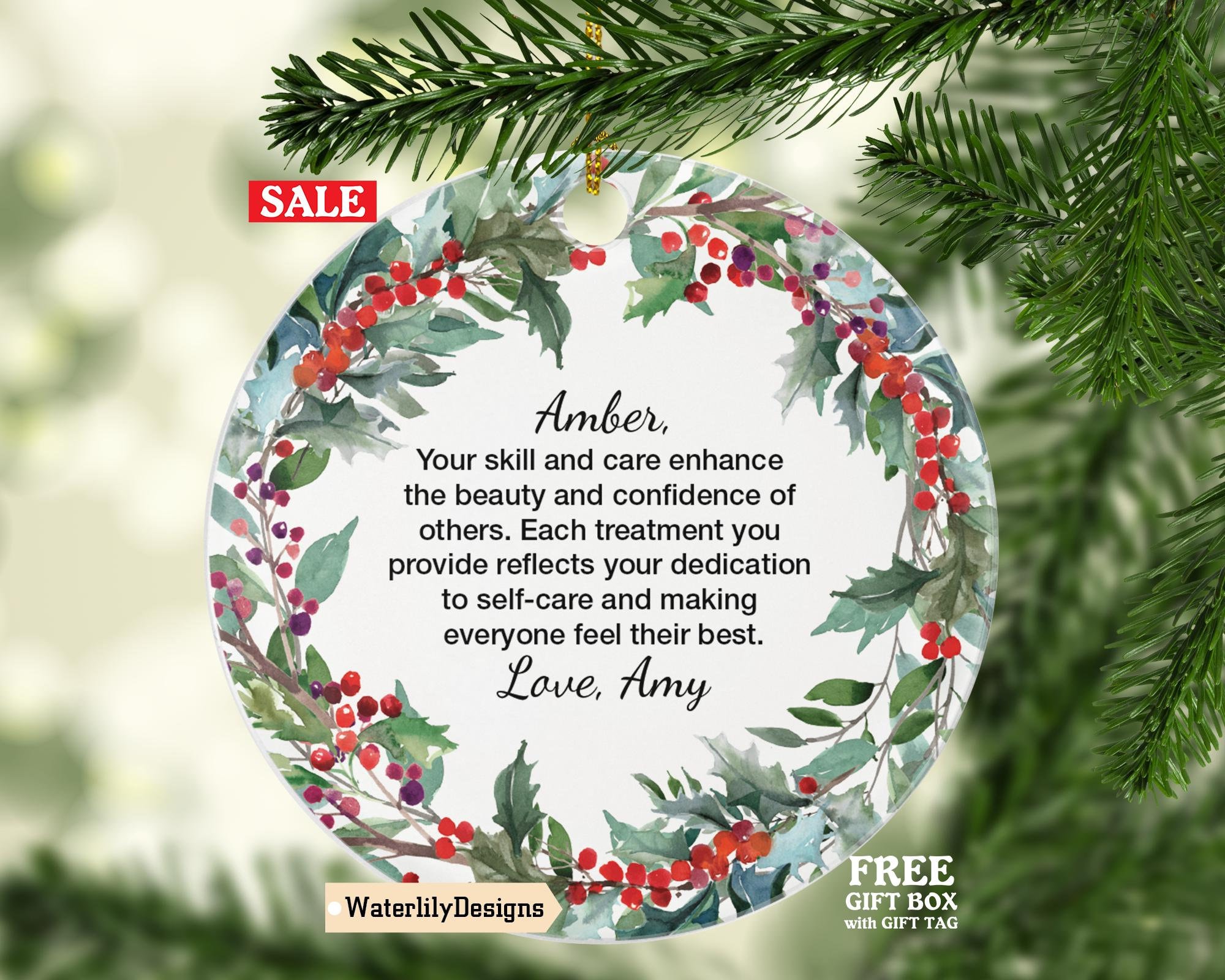 Personalized Esthetician Quote Ornament - Custom Gift for Beauty Professionals, Skin Care Experts, Unique Keepsake for Estheticians
