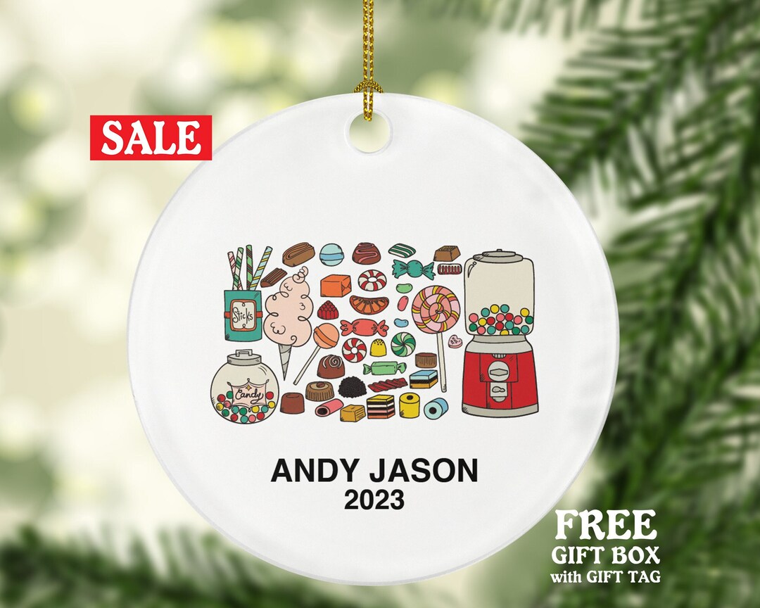 Candy Seller Shop Christmas Ornament Personalized Jelly Sugar Lover