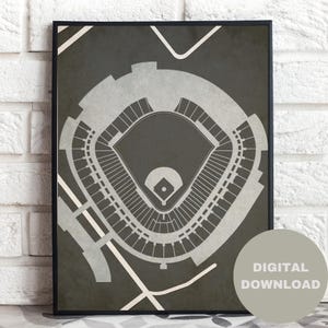 Garantierter Preis Feldkarte Druck | Chicago White Sox Digital Stadion Poster | South Side Baseball Wandkunst | Minimalistischer MLB Download