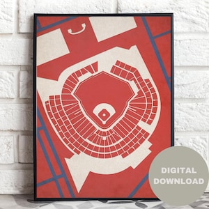 Nationals Park Digitaldruck | Washington Nationals Stadion Karte | MLB Baseball Kunst | D.C. Sportdekor | Druckbare Man Höhle Geschenk