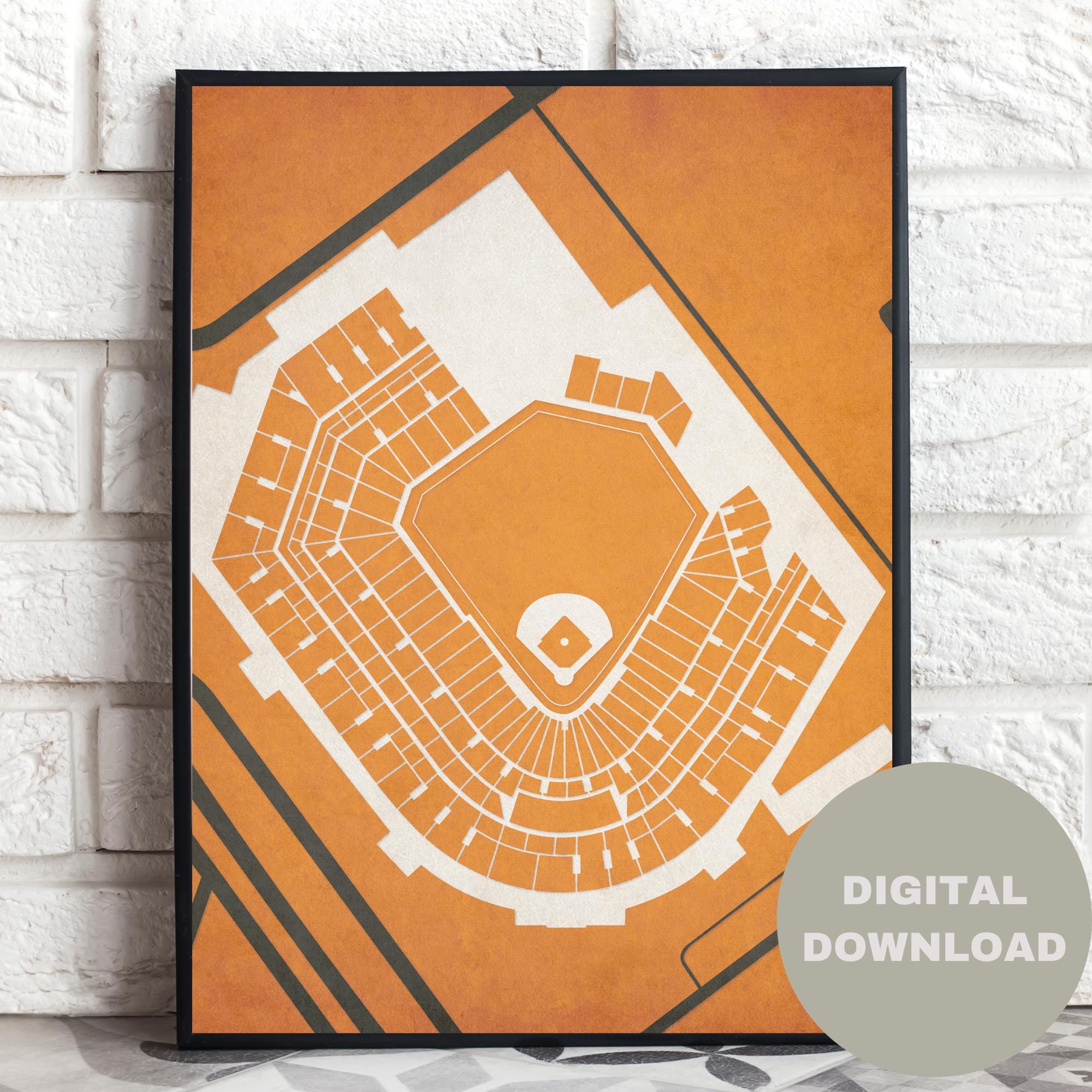 Chase Field Stadium Map Art Print | Arizona Diamondbacks (digital ...