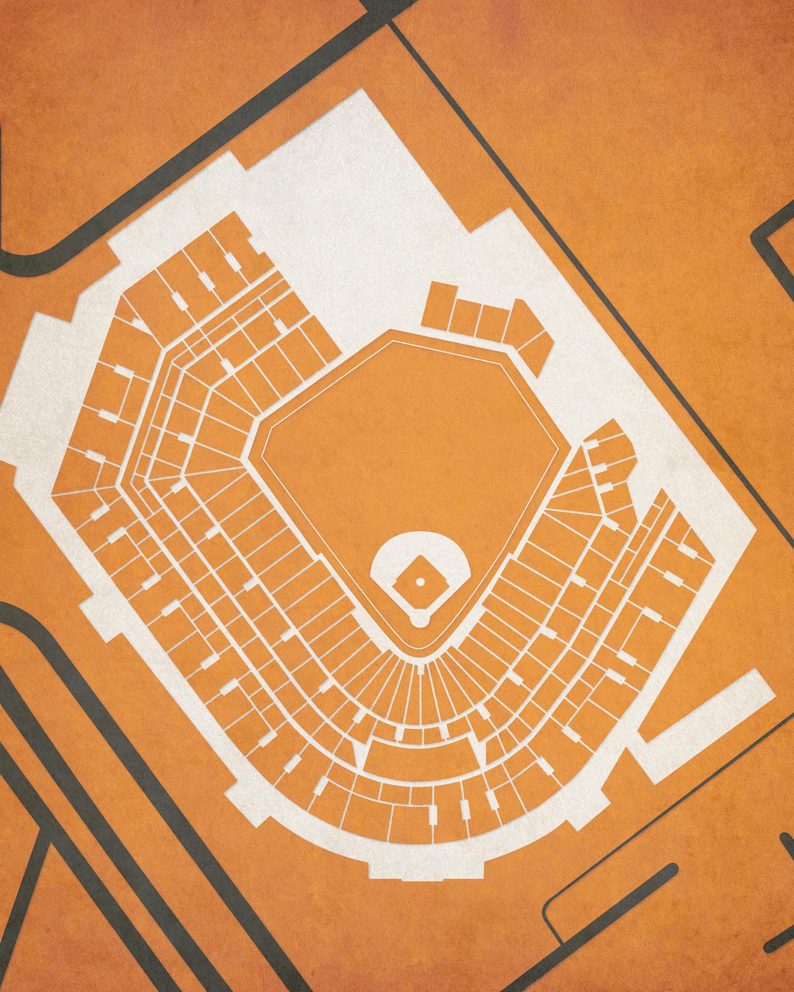Chase Field Stadium Map Art Print | Arizona Diamondbacks (digital ...