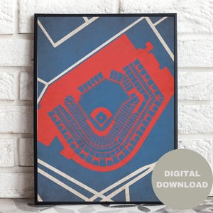Progressive Field Stadium Map | Cleveland Guardians Baseball Art Print | Modern MLB Digital Poster | Guardians Wall Decor | Man Cave Gift
