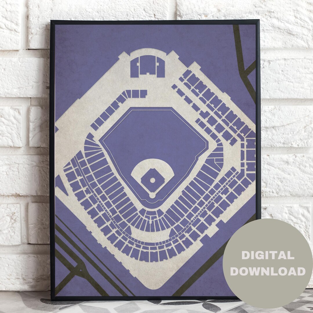Coors Field Map Print | Colorado Rockies Stadium Poster | MLB B…