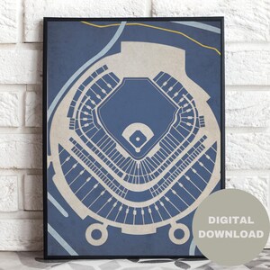 Tropicana Field Stadion Karte | Tampa Bay Rays druckbare Kunst | Moderner Baseball Digitaldruck | Minimalistisches MLB Poster | Strahlen Man Höhle Dekor