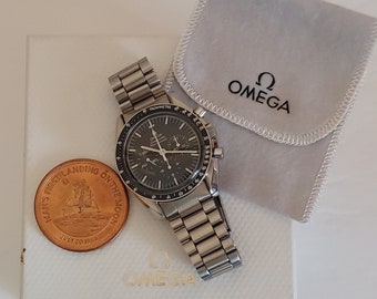 Omega Speedmaster Moonwatch Professional Chronograph Cal 861 Black Dial Watch 42mm "Man's First Landing On The Moon" Apollo 11 Mission