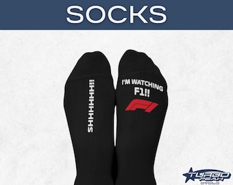 SHHH Im watching F1 Sock, Custom socks, Formula 1 socks