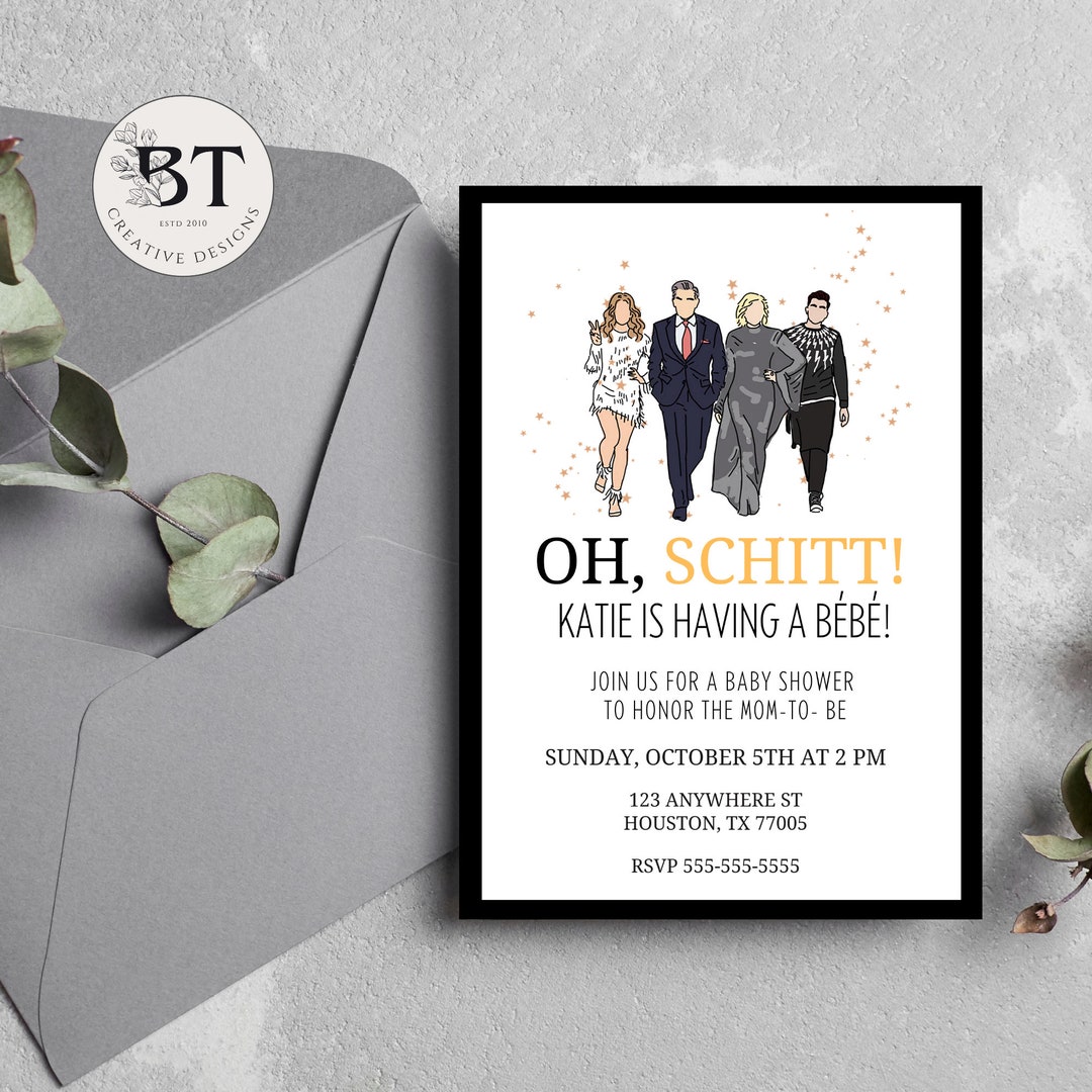 EDITABLE Schitt's Creek Baby Shower Invitation Oh Schitt Etsy