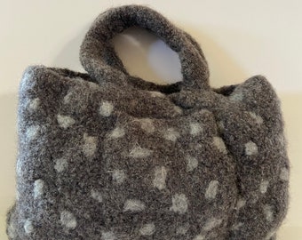 Whimsical felted wool purse by Marie Estorge