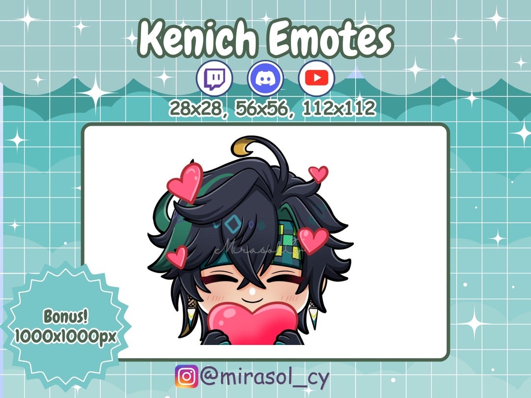 Kenich Twitch Emotes, Genshin Impact Discord Emote, Cute Inlove Emotes ...