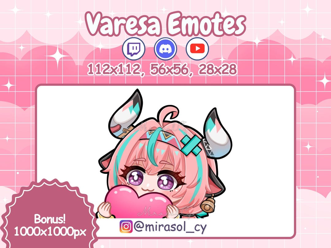 Varesa Emotes, Heart Emote, Cute Love Genshin Impact, Cow Bull Girl ...