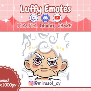 OP Anime Emotes, Confused Pirate Emotes, Chibi Gear 5, Twitch, Discord