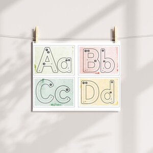 A-Z Finger Tracing Alphabet Cards | Printable ABC Preschool Flashcards | Montessori Letter Learning | Handwriting Practice for Toddlers