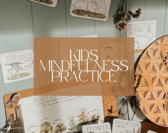 Pacchetto di yoga e tracciamento della consapevolezza / Schede didattiche di yoga nella natura per bambini / Respirazione calma stampabile