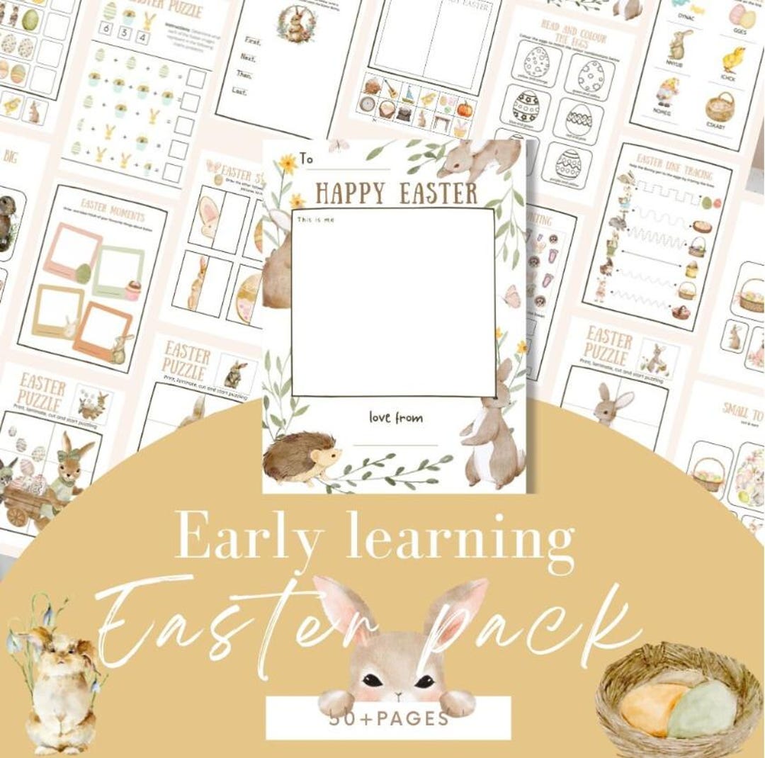 Easter Activity Pack for Kids | 60+ Printable Worksheets | Preschool ...