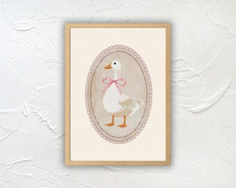 Silly Goose Digital Print | Vintage Farmhouse Wall Art | Cottagecore Nursery Decor | Instant Download