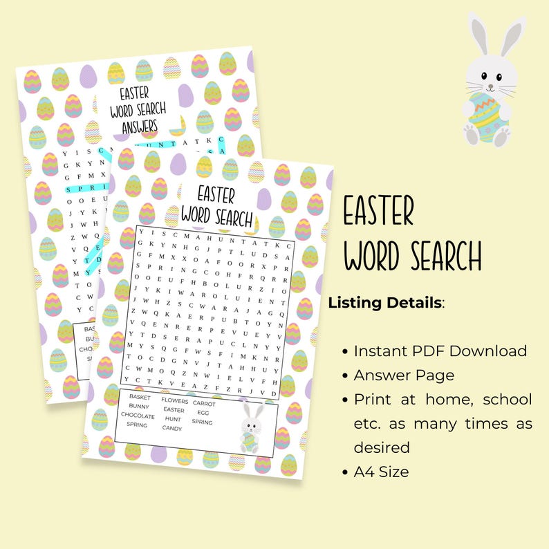 Easter Word Search for Kids | Fun Printable Easter Activity | Easter ...
