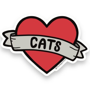 Sticker coeur chats