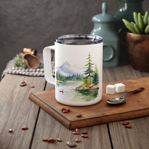 Nature, Camping Insulated Coffee Mug, 10oz