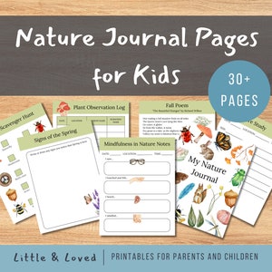 Nature Journal Pages for Kids, Homeschool Printables, Nature Study Printables, Charlotte Mason Homeschool Nature Study, Nature-Based School