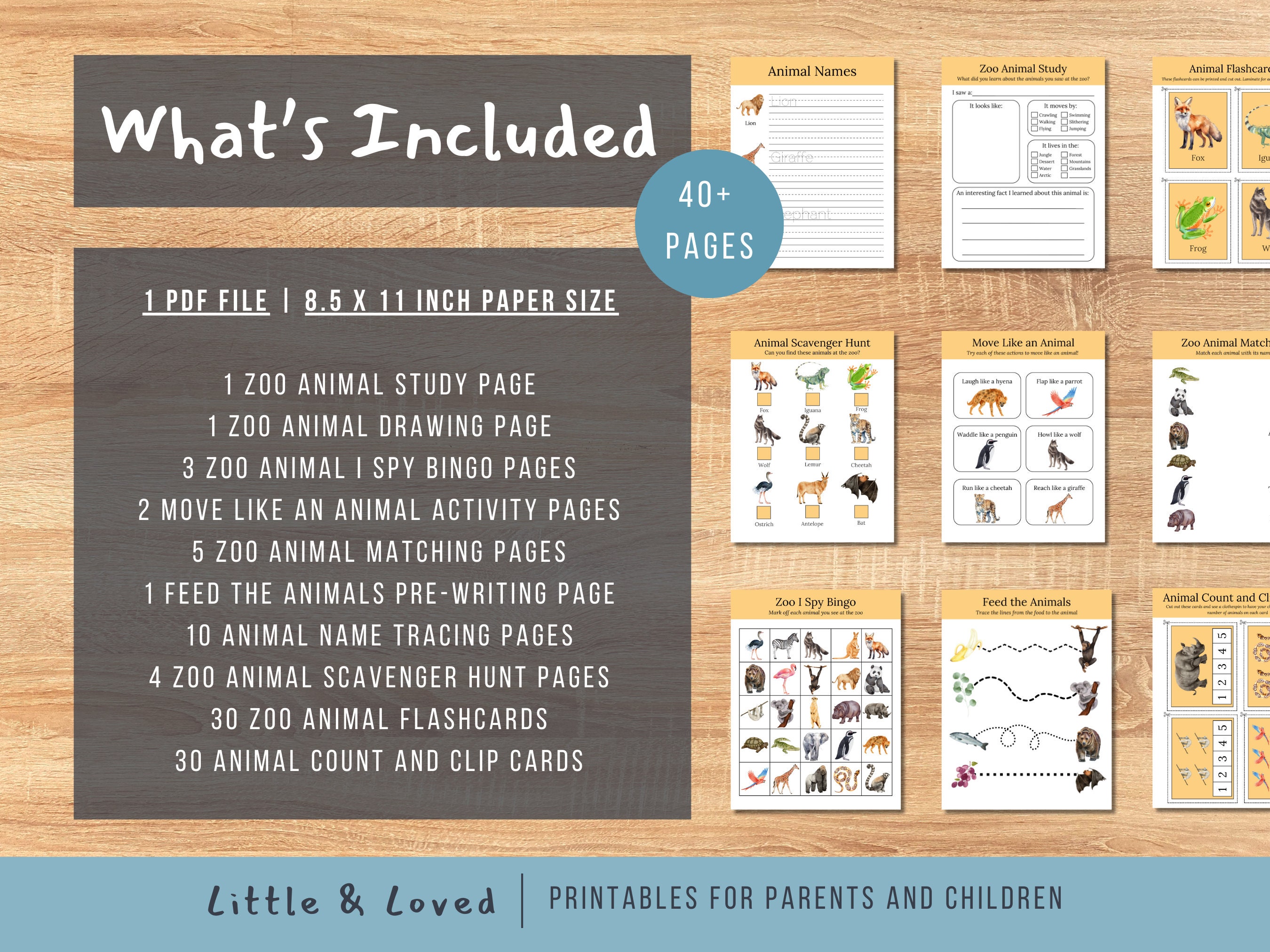 Zoo Animal Themed Worksheets and Activities for Preschoolers
