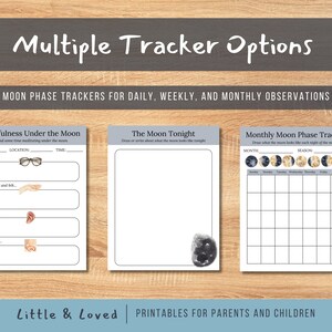 Moon Journal Pages for Kids, Homeschool Printables, Moon Phase Tracker ...