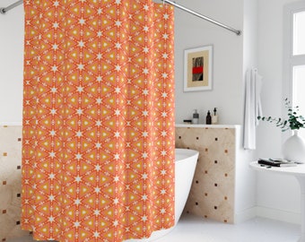Rideau de douche en nid d'abeille coloré imprimé étoiles - Polyester