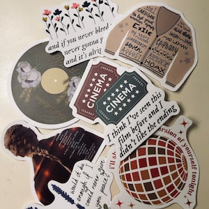 Taylor Swift stickerpakket voor Swifties, tijdperken Tour, waterfles, laptoptas, vinyl, songteksten, Taylor's versie, waterdicht, folklore ooit
