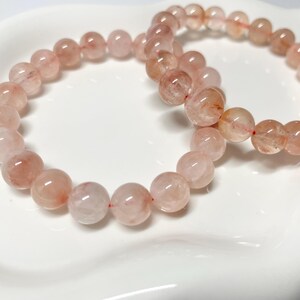 Rabbit Hair Quartz Crystal Bead Bracelet Healing Stone