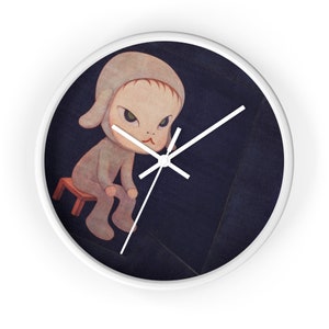 Yoshimoto Nara Clock, Neo-Pop Art Apartment Décor, Aesthetic Interior Design Bedroom Décor