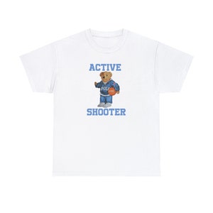 Active Shooter Bear Graphic Tee, Y2k 2000s Clothing