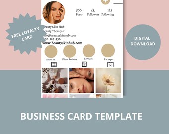 Instagram Business Card Template, Pink IG Business Card, QR Code Card, Premade Business Cards, Nails, Spa, Lash Business, DIY Canva Editable