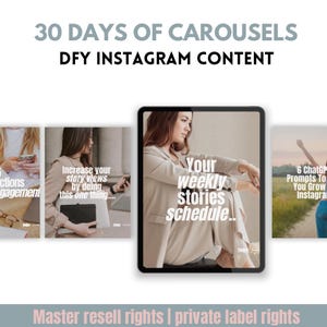 30 Days of Instagram Carousel Posts for Digital Marketers – Editable Canva Templates, Social Media Content for Coaches & Entrepreneurs