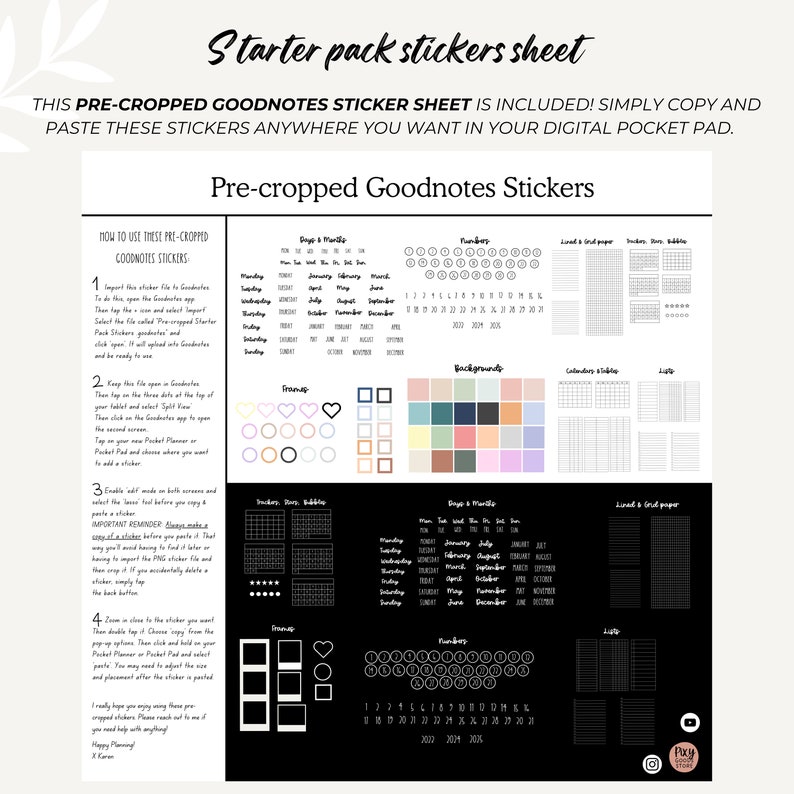 Digital Pocket Pad | Goodnotes Customizable Notepad, Pre-cropped ...